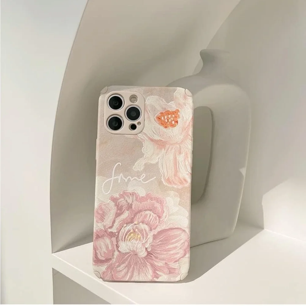 5for$10 Pale Floral iPhone 12 Pro Max Case, Aesthetic TPU Cover Protection Case